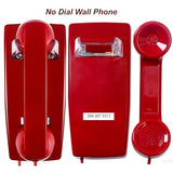 No Dial Wall Phone For Elderly Dementia, No Dialpad Wall Telephone For Older,Incoming Calls Only Wall Phones For Senior, 2554 Wall Telephone Without Keypad For Memory Care,Home,Bar,Garage, Red