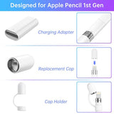 Magnetic Replacement Cap And Charger Adapter For Apple Pencil 1St Generation (With Silicone Protective Cap Holder) For Tablet