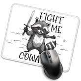 Fight Me Coward Mouse Pad For Desk, Funny Raccoon Gifts For Men Women, Sarcastic Mousepad Gifts For Coworkers Colleagues Friend, Christmas Halloween Birthday Office Gifts For Raccoon Lover