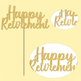 Happy Retirement Cake Topper Gold Glitter Retired Cake Picks Retire Party Favors Retired Party Supplies For Happy Retirement Decorations