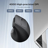 2.4G Mouse Wireless Vertical Ergonomic Mouse, Adjustable Dpi Office Cordless 6 Buttons, Computer Mouse With 1000/1600/2000/4000 Dpi For Windows/Mac Os Etc