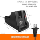 Quick Lcs40 Lcs36 40V Charger For Black+Decker Power Tools 36V/40V Lithium Battery Lbx1540 Lbx2540 Lbx2040 Lbxr2036 Lbx36 Lbxr36 Lst136W Lst540 Lcs1240 Lst136 Lht2436 Lsw36