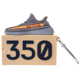 Shoe Box Airpod Case Cover, 3D Creative Sports Shoes Cute Cartoon Funny Fun, Soft Silicone Airpod Skin Keychain Ring, Girls Boys Teens Men Case For Airpods Pro 2Rd Generation 2022 (350 Gray)