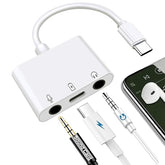 USB C to Microphone Adapter for Live-Streaming Type C to Microphone & 3.5mm Headphone Adapter with Charging Port USB C Audio & MIC Splitter