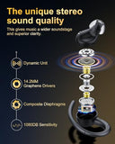 Wireless Earbuds, Bluetooth 5.4 Headphones Sport, Over Ear Buds With Enc Noise Cancelling Mic, 48H, Wireless Earphone With Earhooks, Stereo Deep Bass, Ip7 Waterproof Ear Bud For Workout Running, Black