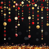 Gold Maroon Party Decorations Red Circle Dots Garland Burgundy Twinkle