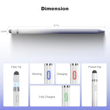Stylus Pen For Touchscreen - 1.5Mm Ultra-Fine Tip Stylus Pen For Ipad Pro, Air | Magnetic Cap | 12H Battery | No Bluetooth | Compatible With Iphone, Android, Chromebook, Tablets (White Purple)