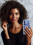 Clear Glitter For Samsung Galaxy S25 Plus Case 6.7 Inch, Shockproof Thin Flower Slim Cute Crystal Lace Bling Women Hard Back Soft Tpu Bumper Protective Cover For Samsung S25 Plus Mandala Henna