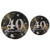 40Th Birthday Party Supplies For 30 – Plates, Cups, Napkins | Black & Gold 9" Dinner Plates, 7" Dessert Plates, 12Oz Cups, 3-Ply Napkins – Disposable 40Th Birthday Decorations For Men & Women