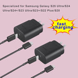 Type-C Charger Fast Charging Block,25W Power Adapter, Ultra Fast Charging For Samsung Galaxy S24 S23 S22 S21 Ultra/S20 Ultra/Note 20 Ultra And Other Devices (Black) (Black)