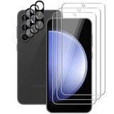 (3+3) For Samsung Galaxy S23 Fe 5G (3 Pack) Tempered Glass Screen Protector And (3 Pack) Camera Lens Protector, 9H Hardness, 2.5D, Anti Scratch