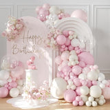 131pcs Light Pink Balloon Arch Kit — Pink & White Garland for Party Decor