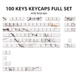 White Black Keycaps Set 100 Keys Pbt Keycaps Shine Through Custom Keycap Cherry Profile, Side Printed Keyboard Keycaps Compatible With Mechanical Keyboard 61/64/75/84/87 Layout