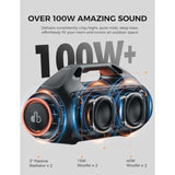 Portable Bluetooth Speaker,100W Powerful Sound With Ex-Bass, Ipx7 Waterproof,30H Playtime, Bluetooth 5.3&Tws, Big Subwoofer Speaker With Carrying Strap For Party, Pool, Camping, Backyard