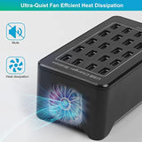 20-Port 100 W(20 A) Multiple Usb Charger Station? Multiport Usb Charging Station With Intelligent Detection, Compatible With Smartphones, Tablets, And More Devices