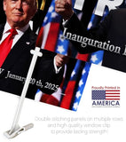 Inauguration Day 2025 Flag Trump Car Flags Bandera Para Carros Window Clip Pole Mount Kit President 47 Auto Decor MAGA Decorations Make America Great Again Republican Gift Made In USA