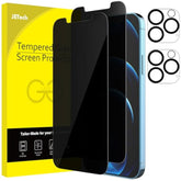 JETech Privacy Screen Protector for iPhone 12 Pro Max 6.7-Inch with Camera Lens Protector, Anti Spy Tempered Glass Film, 2-Pack Each