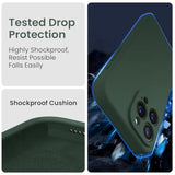 iPhone 15 Pro Silicone Case with Camera & 2 Screen Protectors 6.1in Alpine Green