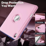 Moko For (A16) 11Th Generation 2025 11-Inch/10Th Generation 10Th 2022 10.9 Inch Case With Pencil Holder, Smart Trifold Protective Case With Soft Tpu Back Stand Cover, Auto Wake/Sleep, Pink