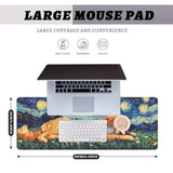 Dog Cat Desk Mat Gaming Mouse Pad Night Sky Oil Painting Grass Mousepad Xl Large Gaming Mouse Pad Laptop Keyboard Mat Desk Pad Office Computer Keyboard Laptop Home 31.5"X11.8"