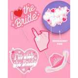 24pcs Bachelorette Photo Booth Props Rose Gold Bride Party Decorations