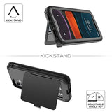 For Iphone 11 Wallet Case Defender Wallet Credit Card Holder Cover With Hidden Mirror Three Layer Shockproof Heavy Duty Protection All-Round Armor Protective Case For Iphone 11 Black