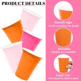 48Pcs Pink And Orange Plastic Cups Party Supplies Light Hot Pink Orange Plastic Cup 12Oz Disposable Cups For Wedding Birthday Bridal Baby Shower Summer Bachelorette Party Decor Favor