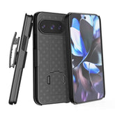 For Pixel 10/10 Pro Holster Case With Belt Clip & Kickstand, 2-In-1Rugged Bumper Cover Full-Body Military Grade Protection (Black)