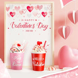 2 Pack Valentine'S Day Tiered Tray Decor Valentine Table Decorations With Faux Whipped Cream Cups Heart Tabletop Centerpiece Gift For Desk Home Office Shelves Anniversary Wedding Decoration