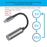 Pd 100W Dc4017 To Type C Power Charging Cable, Dc 4.0X1.7Mm Female Input To Usb Type C Male Extension Cable With Pd Automatic Identification Chip,For Phones,Tablets,Laptops