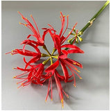 6 Stems 26.38 Inch Artificial Lycoris Radiata Spider Lily Flowers For Home Garden Decoration Red