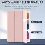 Compatible With 9Th/8Th/7Th Generation Case, For 10.2 Inch Case With Pencil Holder, Tpu Smart Stand Back Cover 2021/2020/2019, Auto Wake/Sleep, Rose Pink