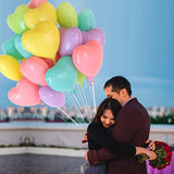 Pastel Rainbow Heart Foil Balloons - 30 Pcs Party Decorations