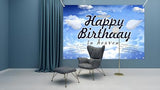 Happy Birthday in Heaven Backdrop Funeral Memorial Flags Celebration of Life Decoration Funeral Themed Party Backdrop Photo Booth