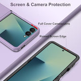 For Samsung Galaxy Z Flip 7 Case Hinge Protection Full Body Military Grade Cover Anti-Scratches Shockproof Hard Pc Ultra-Thin Phone Cover For Galaxy Z Flip 7, Purple