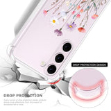 Floral Clear Case For Galaxy S23 For Women/Girls,Pretty Phone Cover For Samsung Galaxy S23,Flower Design Slim Soft Transparent Drop Proof Tpu Protective Silicone Bumper Shell,Fl-37