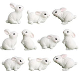 15Pcs Mini Rabbit Animal Figures Toy Easter Egg Cake Toppers, Miniature Rabbit Figurines Fairy Garden Moss Landscape Diy Terrarium Crafts Ornament, Cake Decoration Christmas Birthday Gift