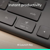 Signature Slim Solar+ Wireless Bluetooth Keyboard K980 For Business, Quiet Typing, Secure Receiver, Windows, Mac - Graphite