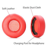 Mixr Earpads Replacement,Compatible With Beats Mixr On-Ear Headphones,Ear Pads Cushions With Memory Foam,Protein Leather,Noise Isolation Ear Pads For Comfortable Wear,Easy Installation(Red)