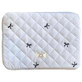 Puffy Laptop Sleeve Case Cute Quilted Computer Bag, 13 Inch Bow Embroidery Printed Laptop Carrying Cases, Coquette Aesthetics Protective Cover, Compatible With 11" 13" 15" Notebook