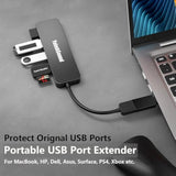 4-Port Usb Hub 3.0, Usb Splitter For Laptop, Keyboard And Mouse Adapter For Dell, Asus, Hp, Macbook, Surface Pro, Acer, Ps4, Xbox, Flash Drive, Ssd, Printer, Camera