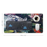 White Tiger Large Mouse Pad Wildlife Animals Mousepad Aesthetic Lotus Flower Desk Mat For Keyboard And Computer Pad Rubber Non-Slip For Gaming Home Office Supplies For Desk 23.6 X 11.8 Inch