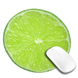 Lime Round Mouse Pad Small Gaming Mousepad Desk Mat Stitched Edges 9.8 X 9.8 Inch For Home Office