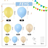 Pastel Blue & Yellow Balloon Garland Kit: Baby Shower Decor