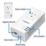 Powerline 1300 Av2 Adapter With Built-In Outlet Adapter Kit, Includes 2 X Tpl-423E Adapters, Ieee 1905.1 & Ieee 1901, Gigabit Port, Range Up To 300M (984 Ft), White, Tpl-423E2K
