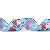 Wired Christmas Holiday Ribbon - Santa Claus Stand On Chimney Ribbon With Wired Edge - 2.5 Inch X 5 Yard Each Roll