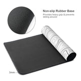Large Gaming Mouse Pad White Topographic Contour Mouse Pad With Stitched Edges & Nonslip Rubber Base Extended Xxl Long Mousepad Big Desk Mat For Company Office Work, 35.4 X 15.7 In