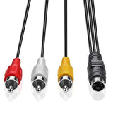 4 Pin S-Video To 3 Male Rca Composite Video Cable 1.45M(4.75Ft)