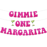 Gimmie One Margarita Banner, Pink Glitter Bachelorette and Birthday Party Decor