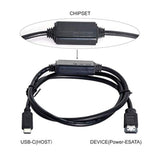 cablecc USB-C Type-C to Power Over eSATA DC5V Adapter USB3.0 to HDD/SSD/ODD eS